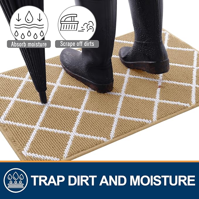 Finchitty Indoor Door Mat, Dirt Resistant and Absorbent, Low-Profile, Washable - Image 2