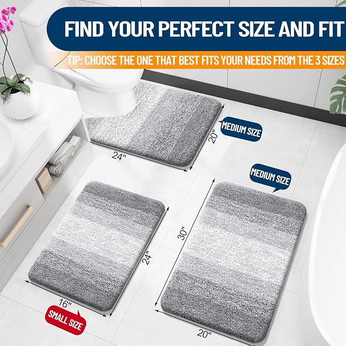 OLANLY Bathroom Rugs Mat 34x21, Extra Soft Absorbent Microfiber Bath Rugs - Image 2