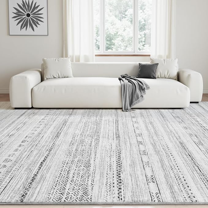 8x10 Area Rugs for Living Room Machine Washable Rug Distressed Indoor Carpet - Image 3
