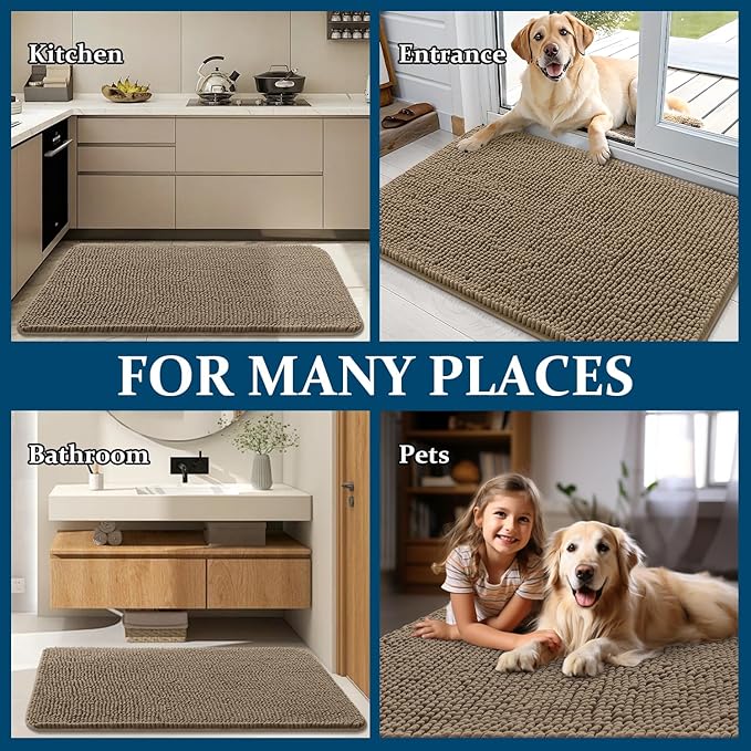 OLANLY Dog Door Mat for Muddy Paws 59x35, Absorbs Moisture and Dirt, Absorbent - Image 8