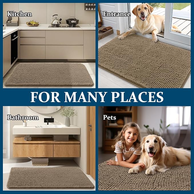 OLANLY Dog Door Mat for Muddy Paws 44x24, Absorbs Moisture and Dirt, Absorbent - Image 8