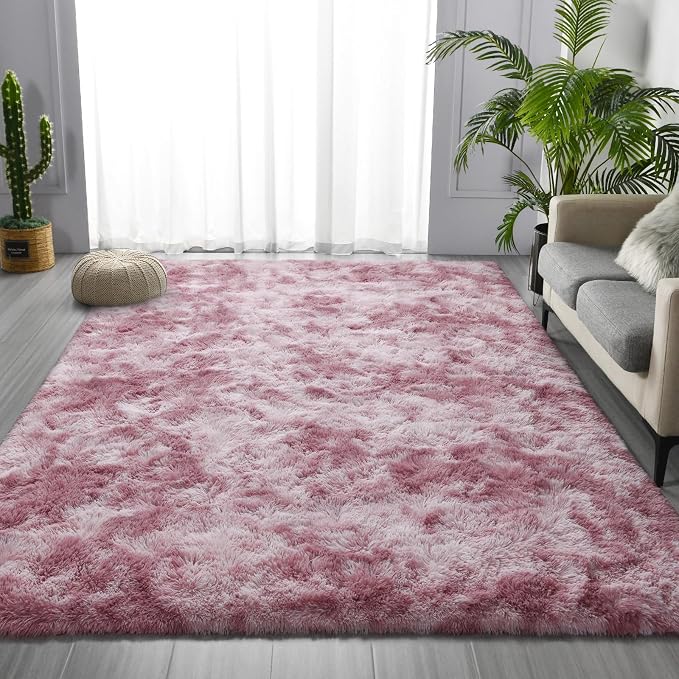 Deerhoo Large Shag Area Rugs 5 x 8, Tie-Dyed Plush Fuzzy Rugs - Image 2
