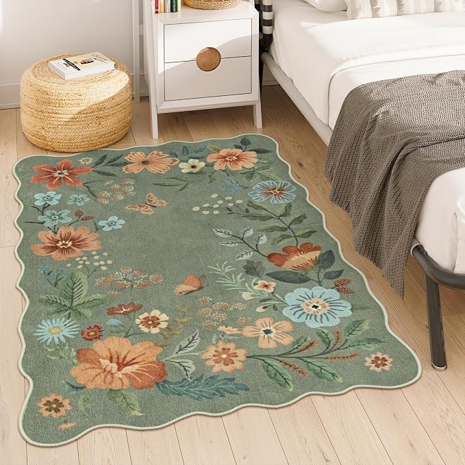 Lahome Floral Washable Rugs, 4X6 Rug - Image 2