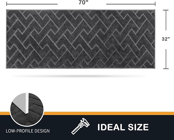 PURRUGS Dirt Trapping Door Mat 32" x 70", Non-Slip Machine Washable Entry Rug - Image 2