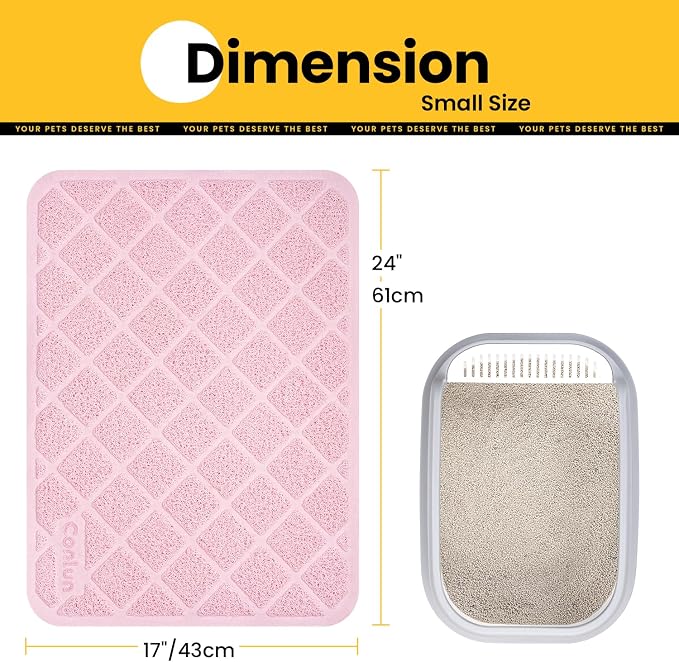 Conlun Cat Litter Mat Litter Trapping Mat, Less Waste Cat Litter Box Mat - Image 2