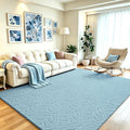 5x7 Blue Washable Area Rug for Bedroom Living Room, Leaf Geometric Patter Shag by VisittheFlagover