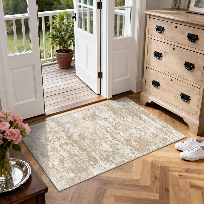 3x5 Area Rug Washable Entryway Rug Non Slip Abstract Tear and Stain Resistance - Image 8