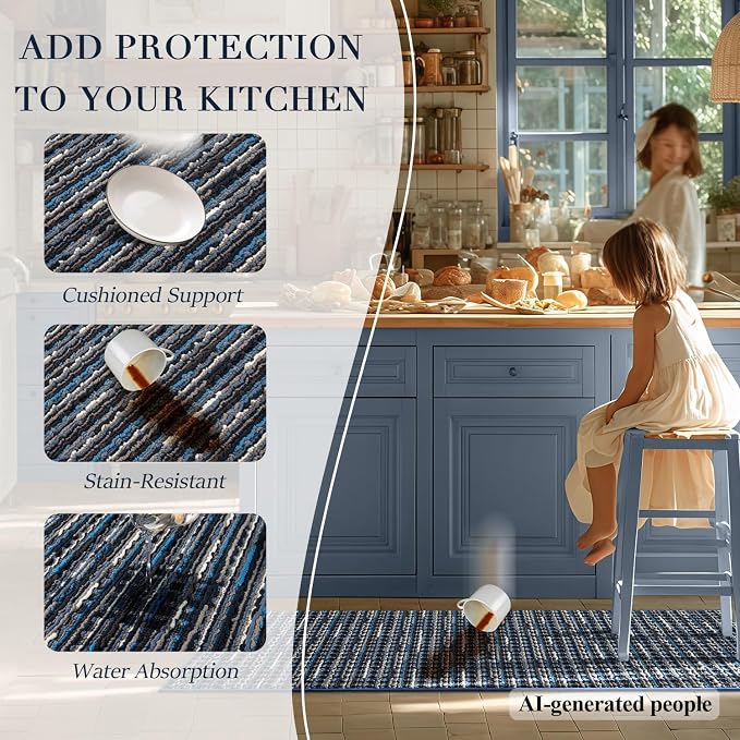 Kitchen Rugs Sets of 2-Non Slip Kitchen Mats - Image 4