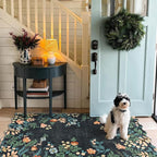 Dark Navy Floral Entry Rug - Image 8