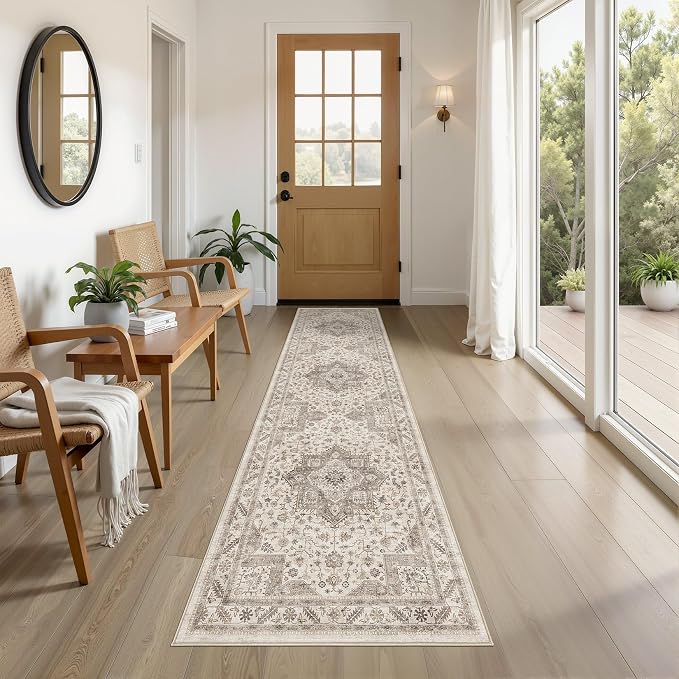 Vintage Hallway Runner Rug 2x8: Large Soft Washable Entryway - Image 2