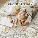 Soalmost 5x7 Area Rugs Gray Rust Low Pile Indoor Washable Trendy Faded Style - Image 3