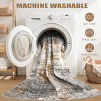DMOYEST 2x3 Entryway Area Rug: Washable Neutral Modern Abstract Small Rug - Image 6