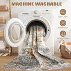DMOYEST Washable Runner Rug for Hallway: 2.6x12 Neutral Modern Abstract Low - Image 7