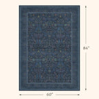 Washable Dark Blue 5x7 Living Room Area Rug - Image 2