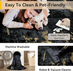 RELEANY Washable Area Rugs 9'x12' Non-Slip Modern Abstract Soft - Image 5