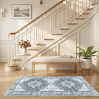 RELEANY Area Rugs Runner 2'6"x5' Washable Non-Slip, Floral Vintage Distress - Image 2