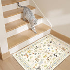 Soalmost 2x3 Cat Rugs for Entryway, Machine Washable Door Mat Animal Floral - Image 2