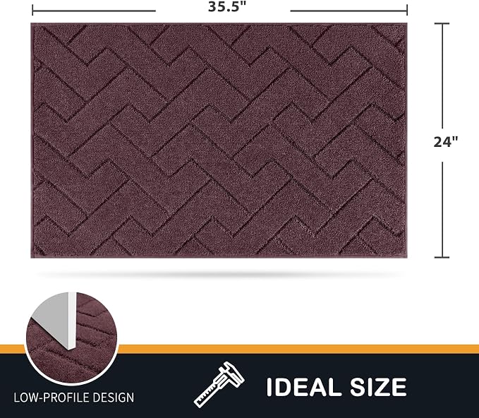 PURRUGS Dirt Trapping Door Mat 24" x 35.5", Non-Slip Machine Washable Entry Rug - Image 2