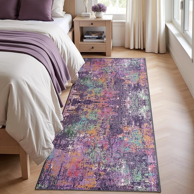 RELEANY Washable Area Rugs 2'x6' Non-Slip Modern Abstract Soft - Image 2