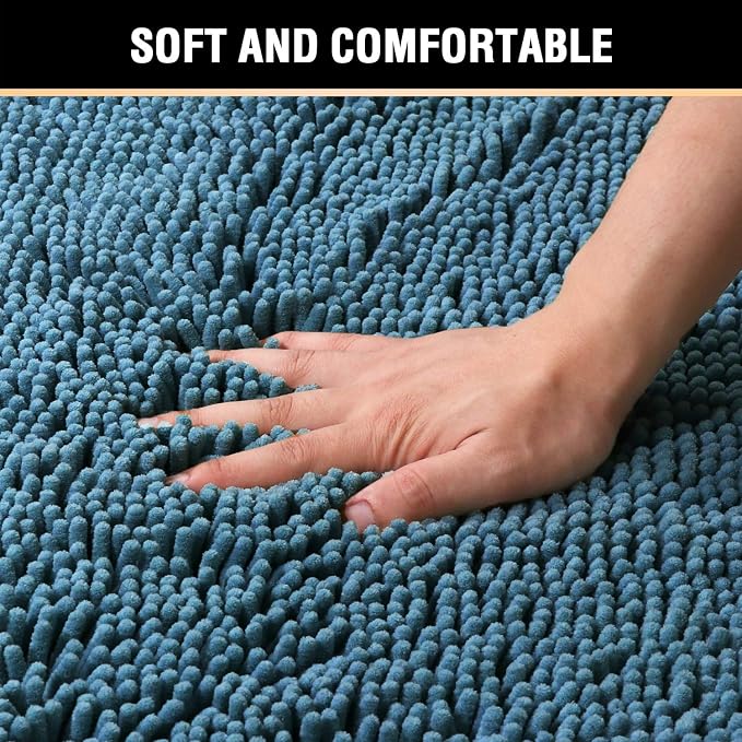 H.VERSAILTEX Bath Mat for Bathroom Non Slip Luxury Chenille Ultra Soft Bath - Image 4