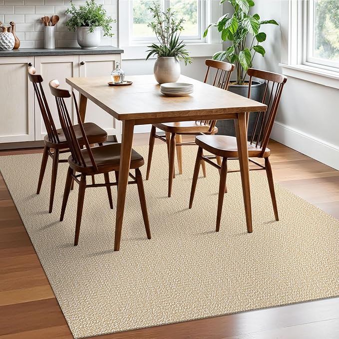 EARTHALL Washable Area Rugs 5x7 Ft Non Slip Living Room Rugs Cotton Dining Room - Image 7