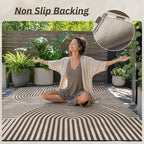 AMOAMI Outdoor Rug Patio Rug 5x8 ft Quick Dry Flatweave Textured Machine - Image 8