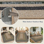 Lahome Enfys Modern Geometric Easy Jute Rug, Washable 5x7 Indoor Outdoor Rugs - Image 3