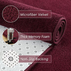 5x7 Feet Red Area Rugs for Bedroom, Indoor Washable Memory Foam Burgundy Rug - Image 4