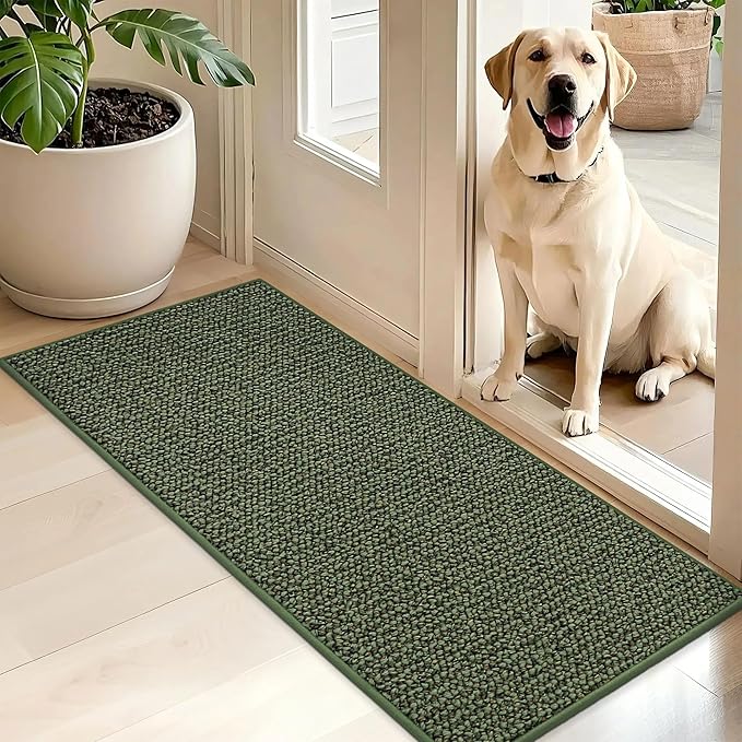 BEQHAUSE Dirt Trapper Door Mat 20" x 48", Non-Slip Washable Doormats Entrance by BEQHAUSE