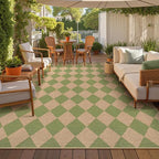 Lahome Checkered Dining Living Room Rug, 8x10 Washable Indoor Outdoor Easy Jute - Image 6