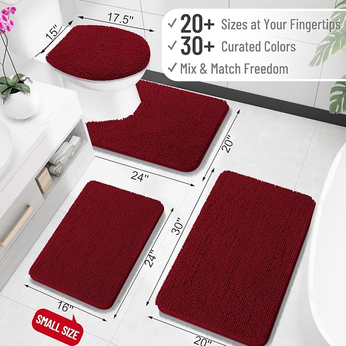 OLANLY Large Bathroom Rugs 45x27, Extra Soft Absorbent Chenille Bath Rugs - Image 2