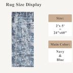 2x5 Washable Kitchen Runner Rug – Non-Slip Rubber Backing Low-Pile Soft Small - Image 2