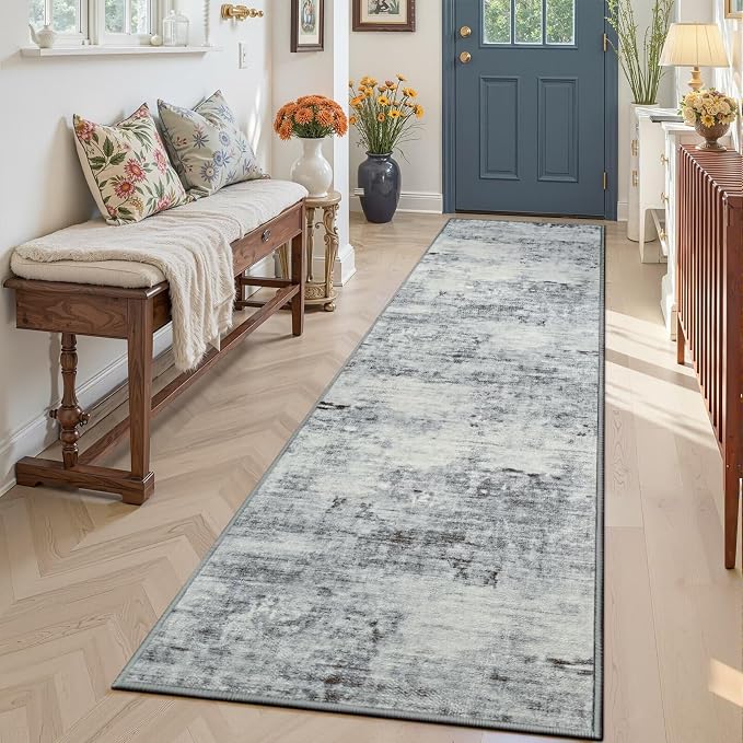 Toneed Entryway Runner Rug 2x8 for Hallway Kitchen, Washable Non-Slip Rug by Toneed