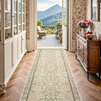 jinchan Zenith Floral Runner Rug 3x10 Washable Kitchen Runner Non-Slip Low-Pile - Image 3