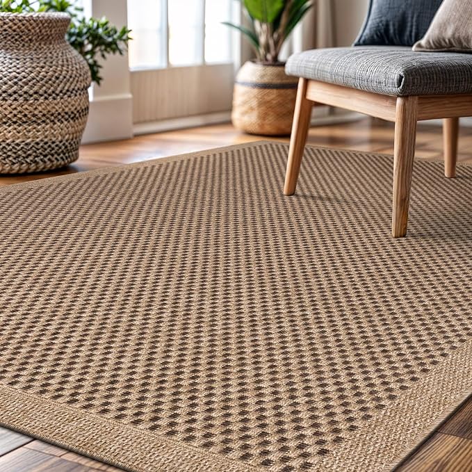 CAMILSON Easy Jute Rug 9x12, Indoor Outdoor Natural Color Fiber Area Rugs - Image 7