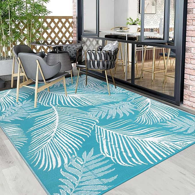 Pauwer Waterproof Outdoor Rug 8x10, Reversible Plastic Straw Patio Camping Rug - Image 7
