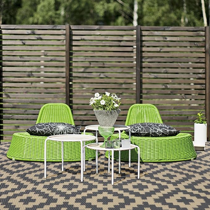 SAND MINE Reversible Mats, Plastic Straw Rug, Modern Area Rug, Large Floor Mat - Image 6
