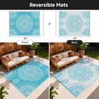 Pauwer Waterproof Outdoor Rug 8x10, Reversible Plastic Straw Patio Camping Rug - Image 2