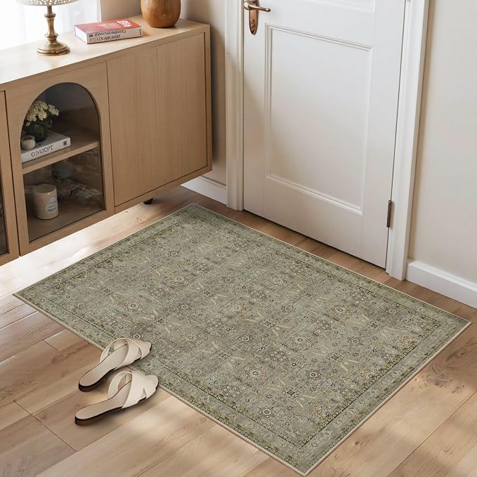 Rugxara Entryway Rug Door Mat, Washable Samll 2x3 Rug, Boho Front Door Mat by Rugxara