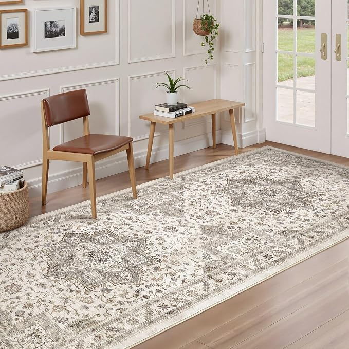 Vintage Hallway Runner Rug 3x8: Large Soft Washable Entryway - Image 2