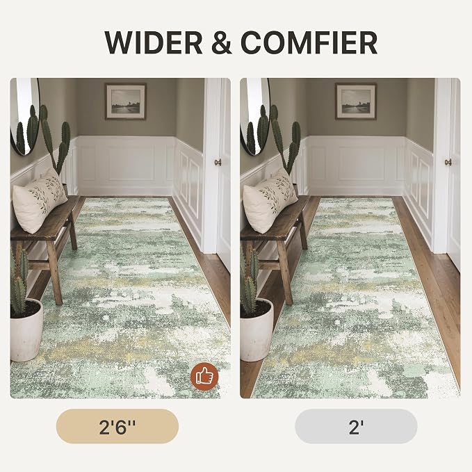BEIMO Runner Rug for Hallway Kitchen, Soft Modern Abstract Throw Rugs, Low Pile - Image 4
