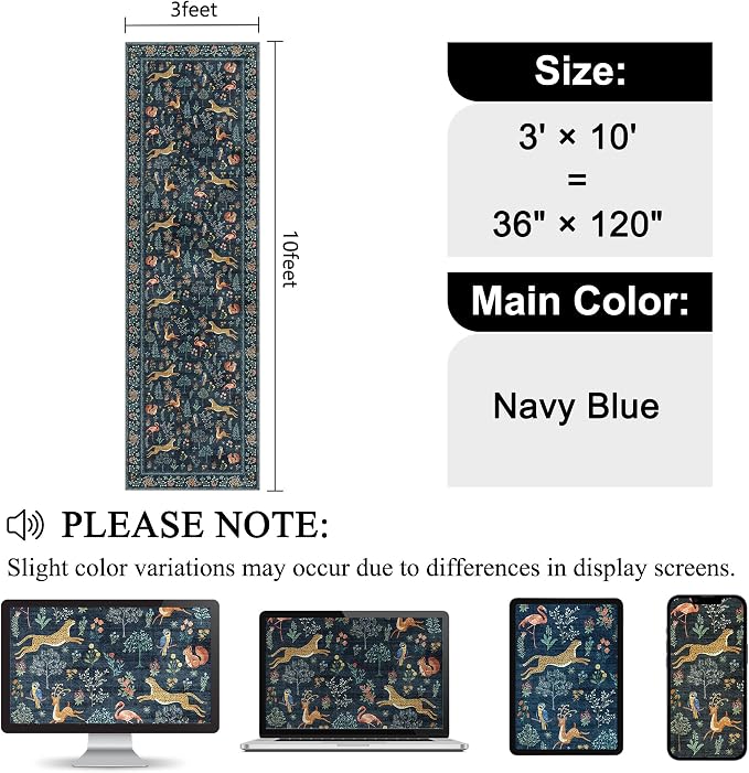 DUKINO 3x10 Washable Runner Rug - Image 2