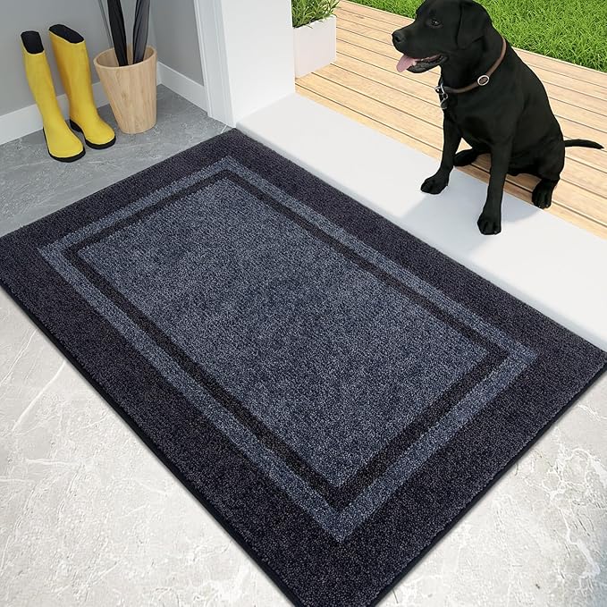 PURRUGS Dirt Trapping Door Mat 24" x 36", Non-Slip Machine Washable Entryway Rug by PURRUGS