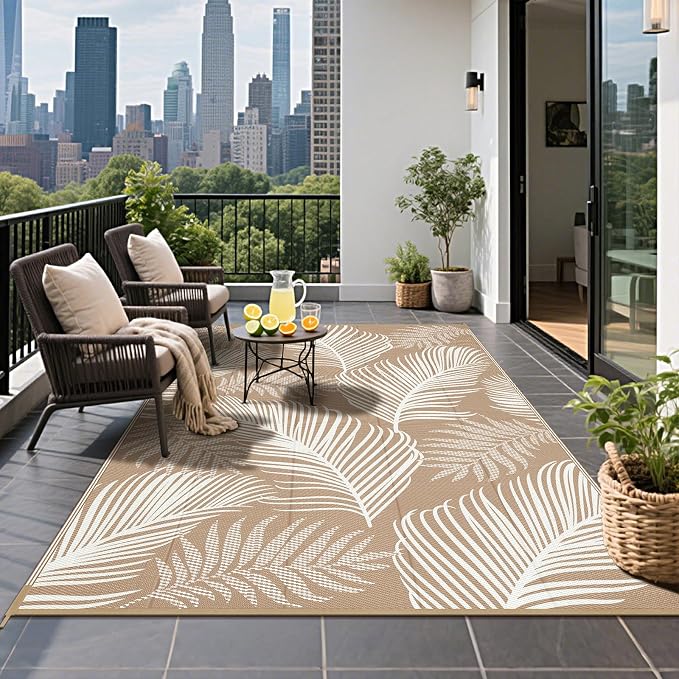 Pauwer Waterproof Outdoor Rug 6x9, Reversible Plastic Straw Patio Camping Rug - Image 8