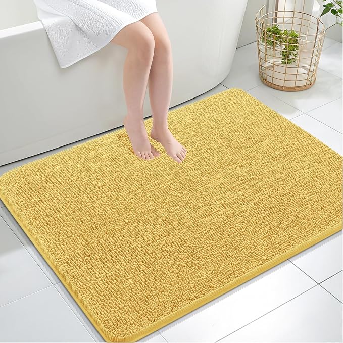 OLANLY Large Bathroom Rugs 40x32, Extra Soft Absorbent Chenille Bath Rugs by OLANLY