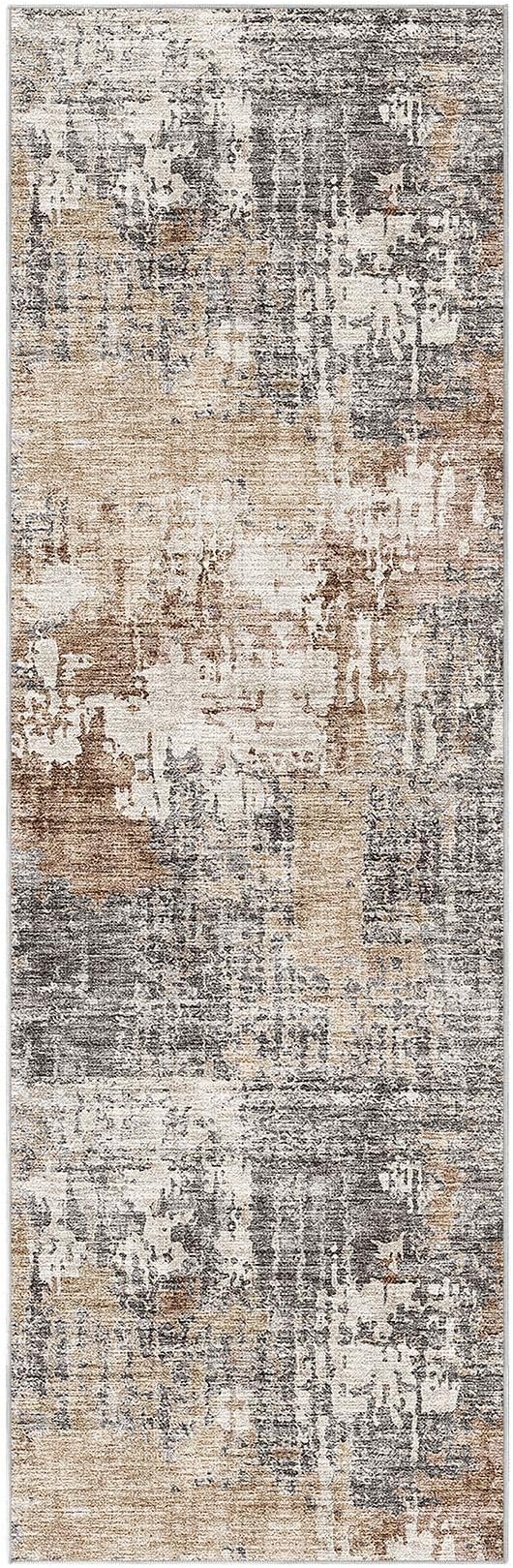 DMOYEST Washable Runner Rug for Hallway: 2.6x8 Neutral Modern Abstract Low Pile - Image 9