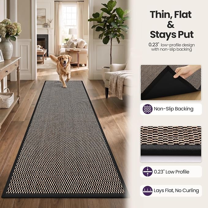DEX Hallway Runner Rug 2'4''x12, Non Slip Rubber Backing Inside Entryway Carpet - Image 6