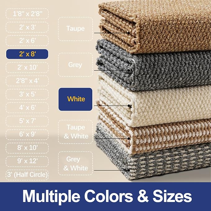 Faux Jute Hallway Runner Rug 2'x8', Washable & Non-Slip, No Odor. Farmhouse - Image 7