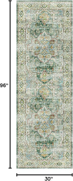 Madane Runner Rug 2'6''x8' Kitchen Runner, Hallway Runner Printed Vintage - Image 2