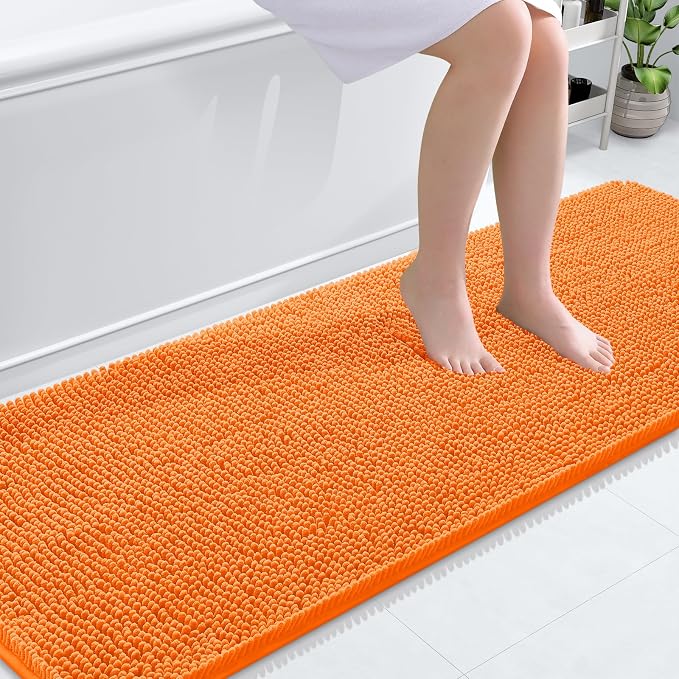 OLANLY Bathroom Runner Rugs 70x24, Extra Soft Absorbent Chenille Bath Rugs by OLANLY